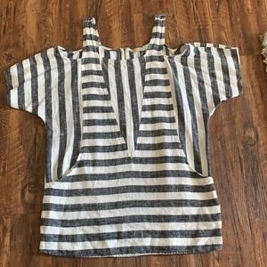 Striped cold shoulder top/dress